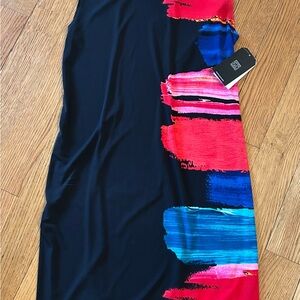 Clara Sun Woo Black and Multicolor Midi Dress